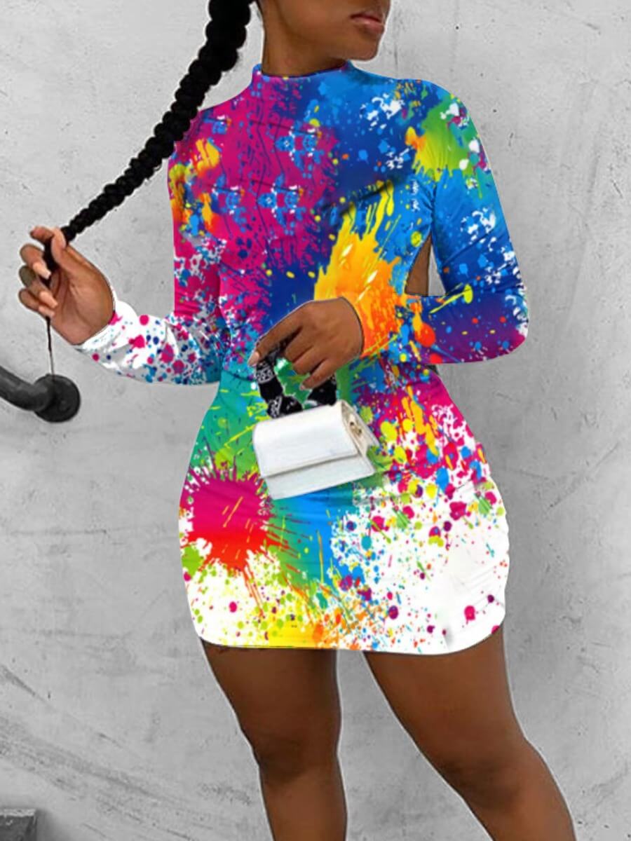 

Lovely Street Graffiti Print White Mini Dress