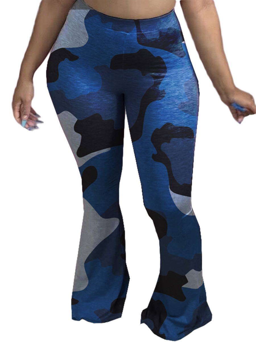 

lovely Street Camo Print Blue Pants