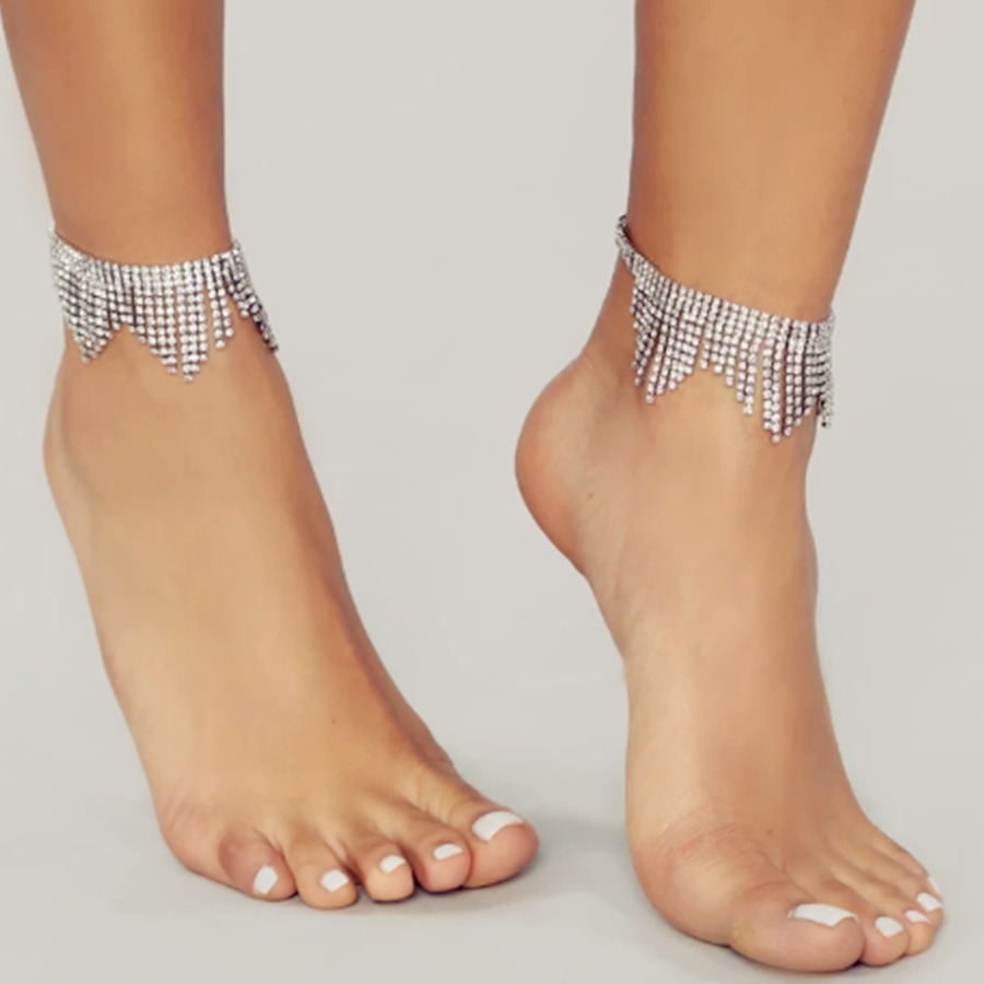 

lovely Stylish Tassel Design Silver Body Chain