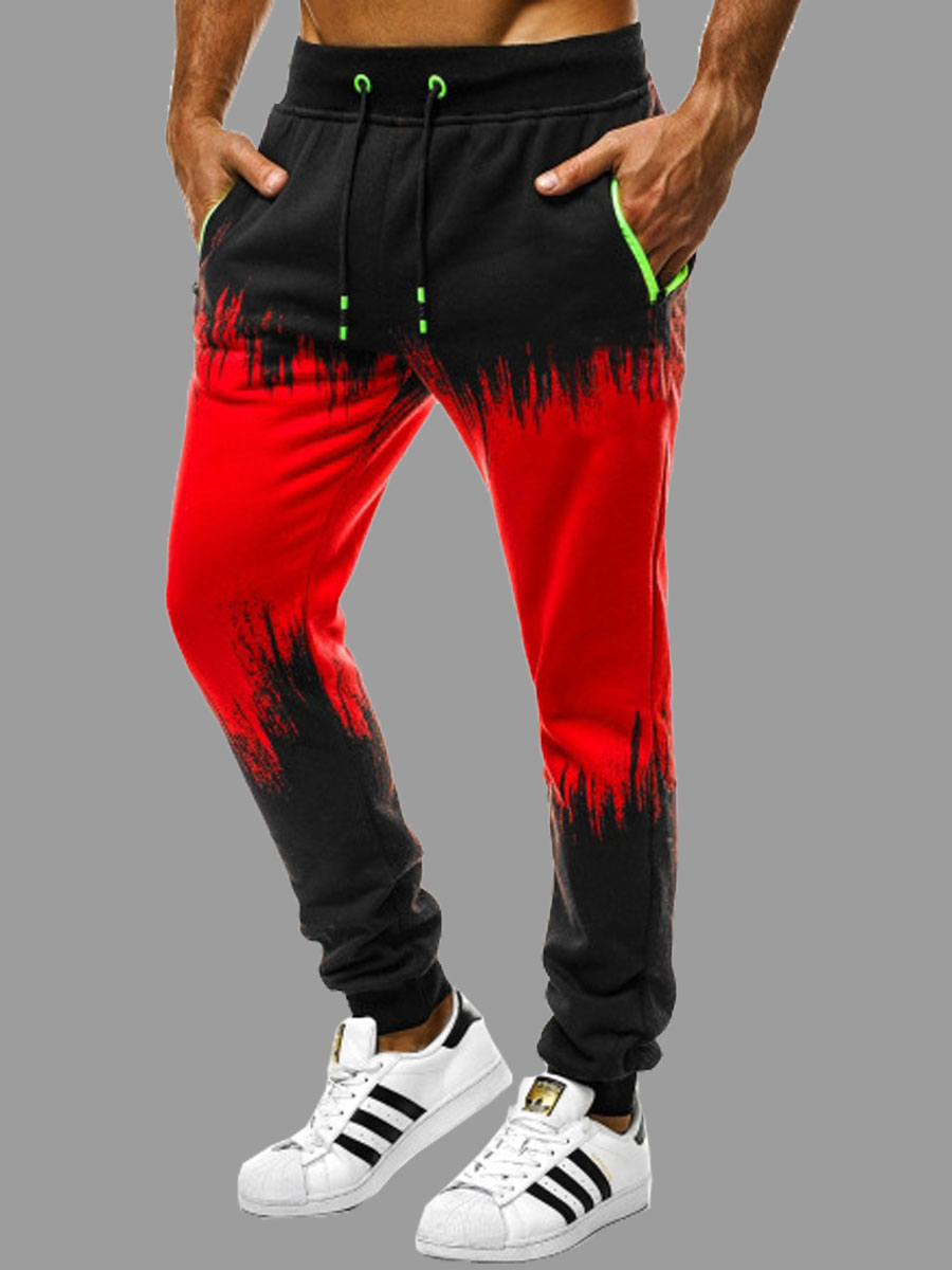 

lovely Casual Print Drawstring Red Men Pants