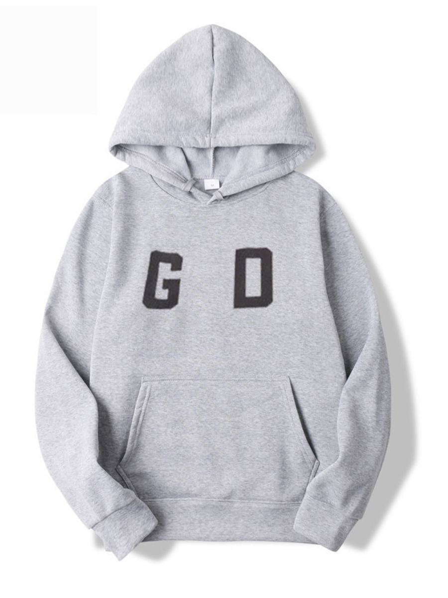 

Lovely Leisure Hooded Collar Letter Print Light Grey Hoodie