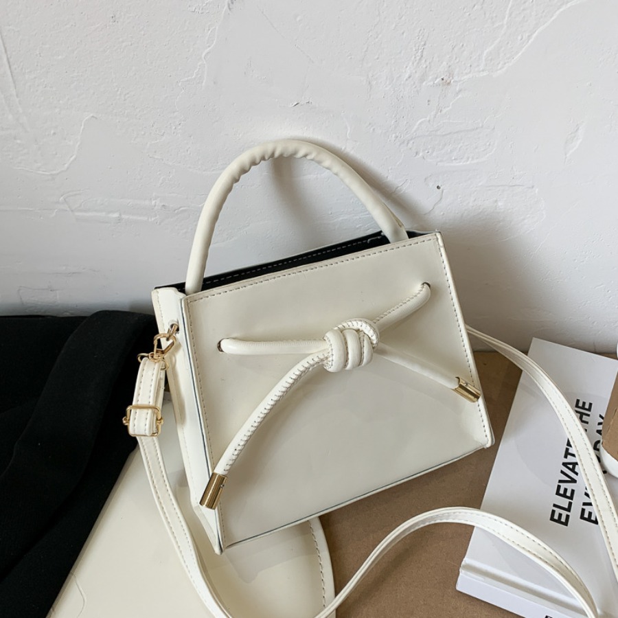 

lovely Retro Knot Design White Crossbody Bag
