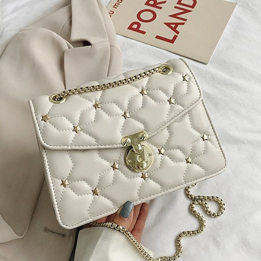 

lovely Chic Chain Strap White Crossbody Bag