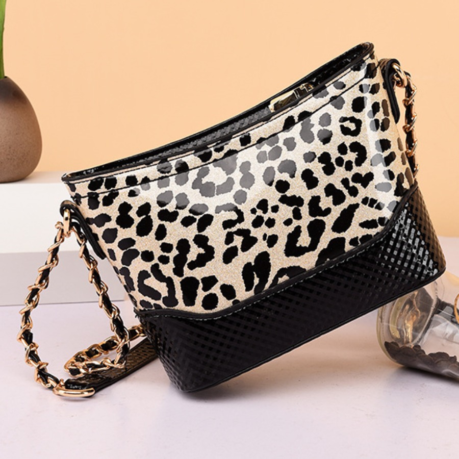 

lovely Chic Leopard Print Patchwork Gold Crossbody Bag
