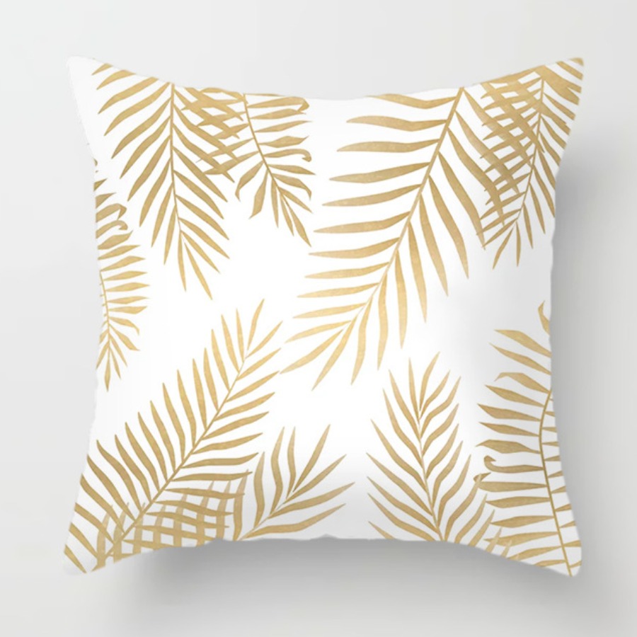 

lovely Trendy Plants Print White Decorative Pillow Case