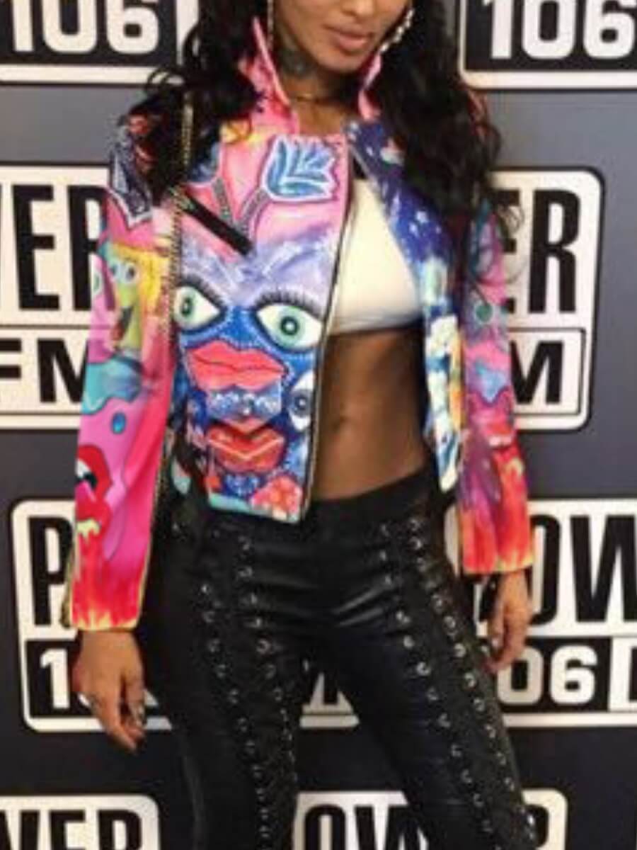 

Lovely Stylish Cartoon Print Multicolor Jacket, Multi