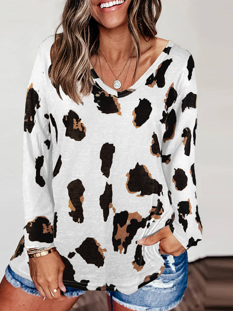 

LW Plus Size O Neck Leopard Print T-shirt