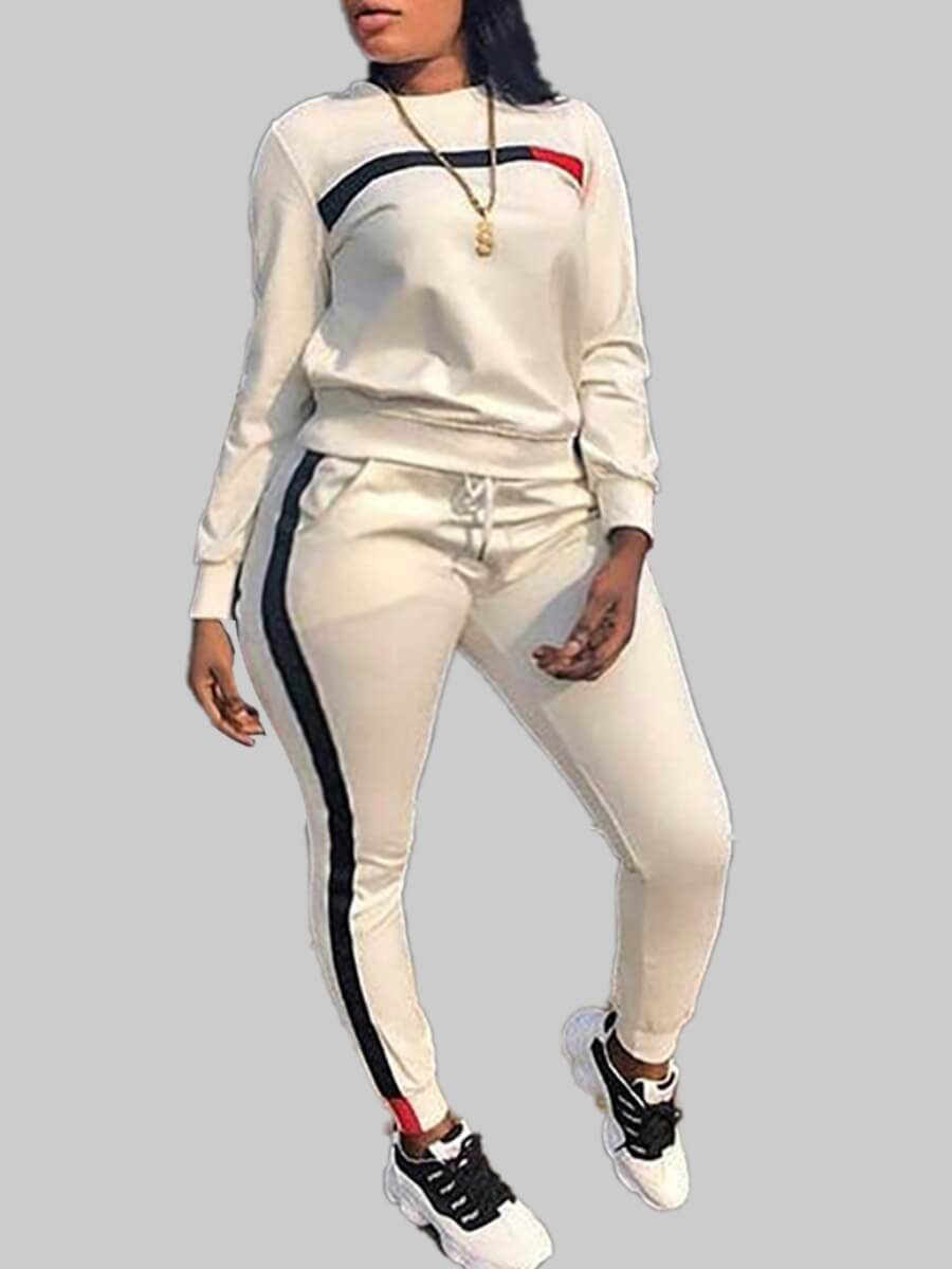 LW Plus Size Striped Drawstring Pants Set