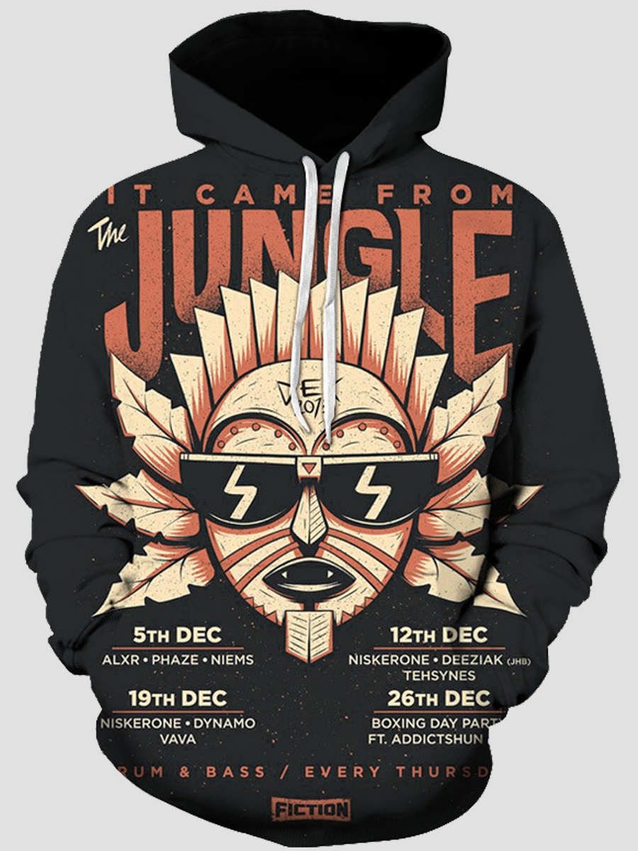 

lovely Trendy Hooded Collar Print Multicolor Men Hoodie, Multi