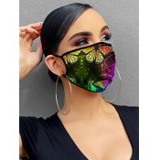 lovely Butterfly Print Multicolor Face Mask