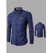Men lovely Trendy Turndown Collar Buttons Design D