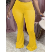 Lovely Casual Basic Skinny Yellow Pants