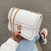 lovely Stylish Chain Strap White Crossbody Bag