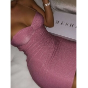 LW SXY Spaghetti Strap Skinny Pink Mini Dress