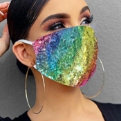 lovely Sequined Multicolor Face Mask