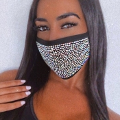 LW Hot Drilling Decorative Black Face Mask