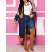 LW Plus Size Color Lump Patchwork Coat