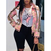 Lovely Street Turndown Collar Print Multicolor Jac