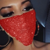 LW Sweet Sequined Red Face Mask