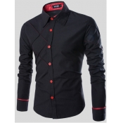 LW COTTON Men Trendy Turndown Collar Buttons Desig