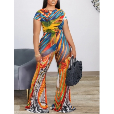 

LW Tie Dye Multicolor Wide Leg Pants Set, Multi