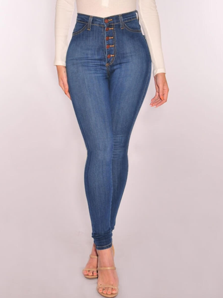 

LW Trendy Single Breasted Blue Jeans