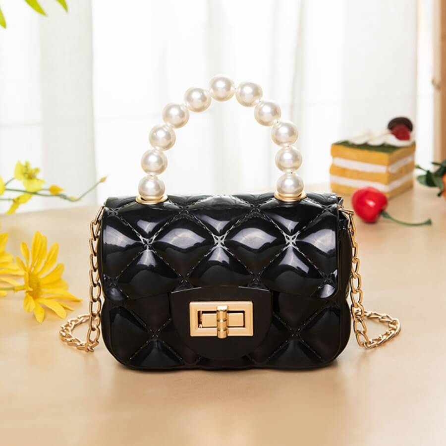 LW Trendy Chain Strap Black Crossbody Bags