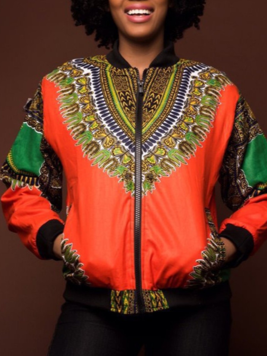 

Lovely Street Zipper Design Print Croci Jacket