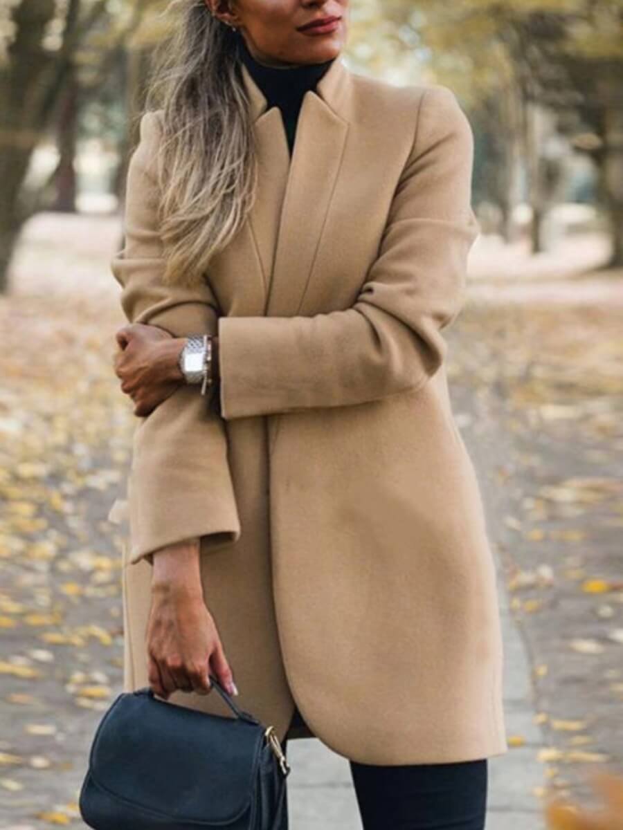

Lovely Trendy Basic Khaki Plus Size Wool