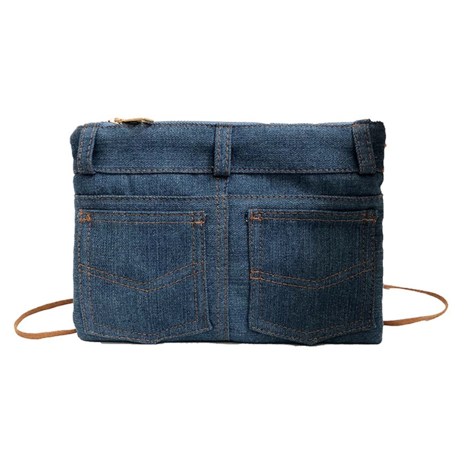 

lovely Chic Zipper Design Deep Blue Crossbody Bag