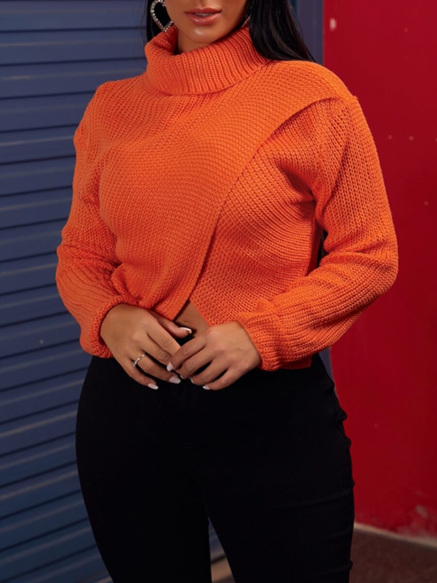

Lovely Street Turtleneck Asymmetrical Croci Sweater