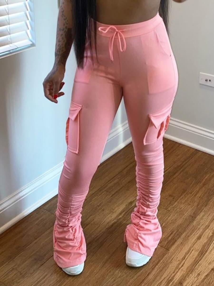 

LW Street Fold Design Pink Pants