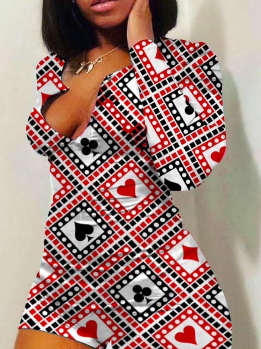 

Lovely Leisure Print Red Sleepwear