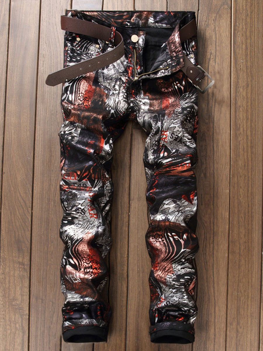 

Lovely Stylish Print Multicolor Men Jeans, Multi