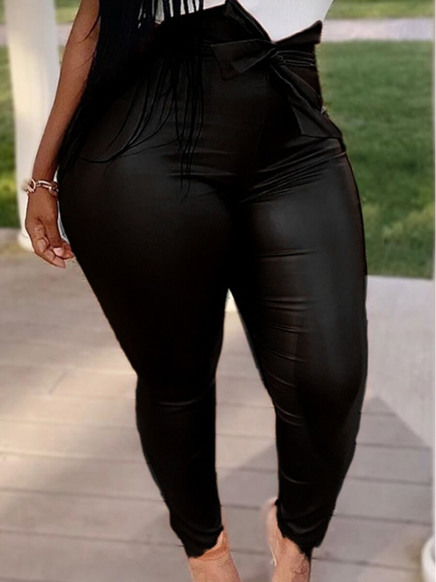 

LW Plus Size Street Lace-up Skinny Black Pants