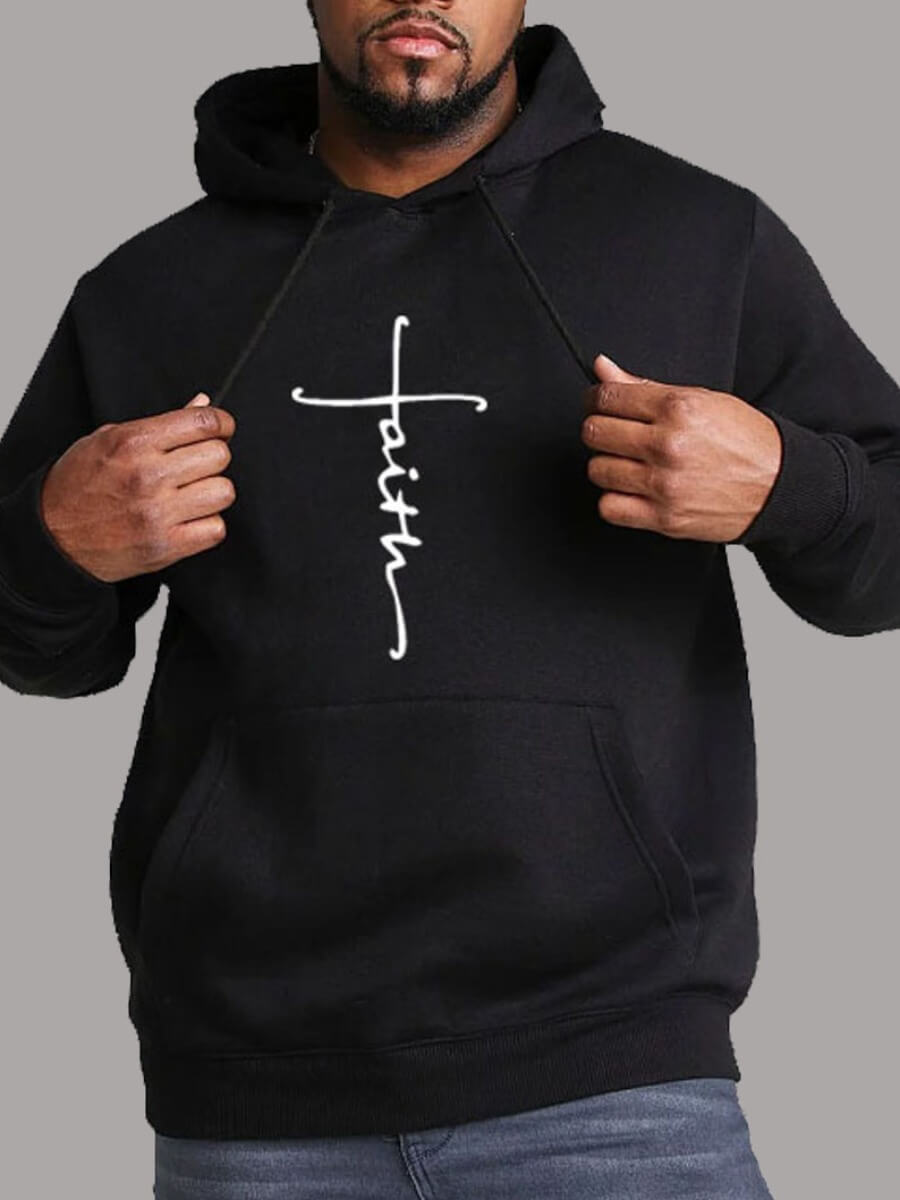 

Lovely Casual Hooded Collar Print Black Men Hoodie