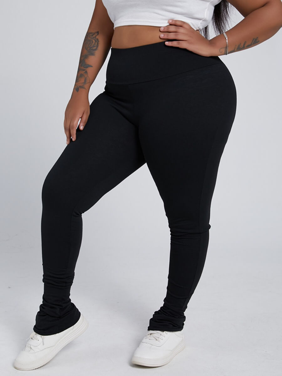 

Lovely Casual Basic Skinny Black Plus Size Pants