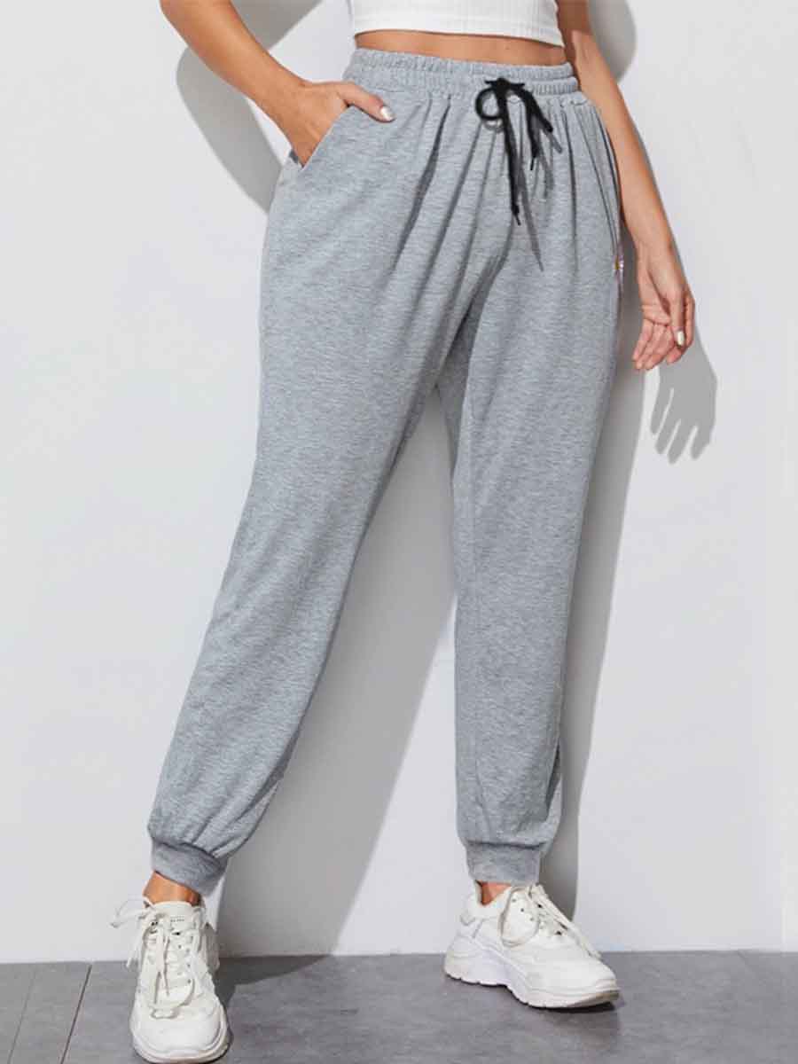 

Lovely Casual Print Grey Plus Size Pants