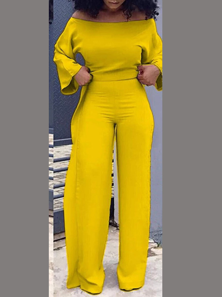 

Lovely Leisure Loose Flounce Design Yellow One-piece Jumpsuit