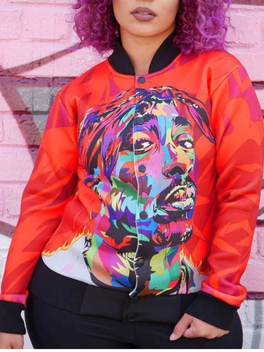 

Lovely Street Print Red Jacket