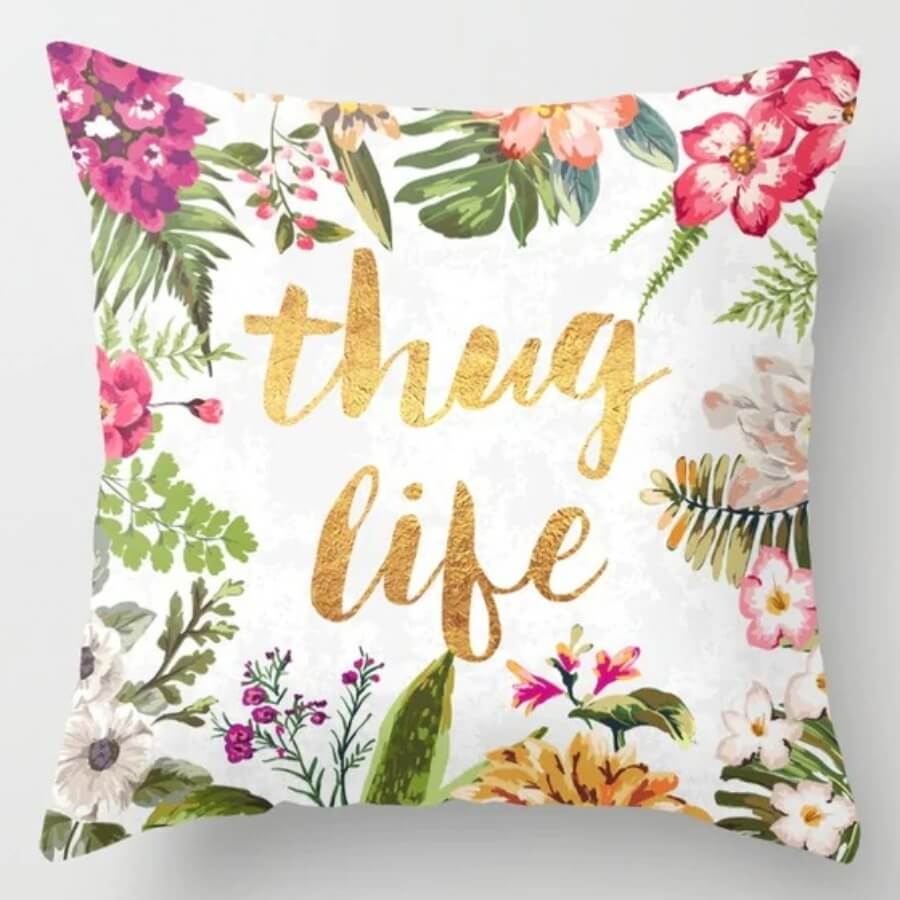 

Lovely Trendy Plants Print Multicolor Decorative Pillow Case, Multi