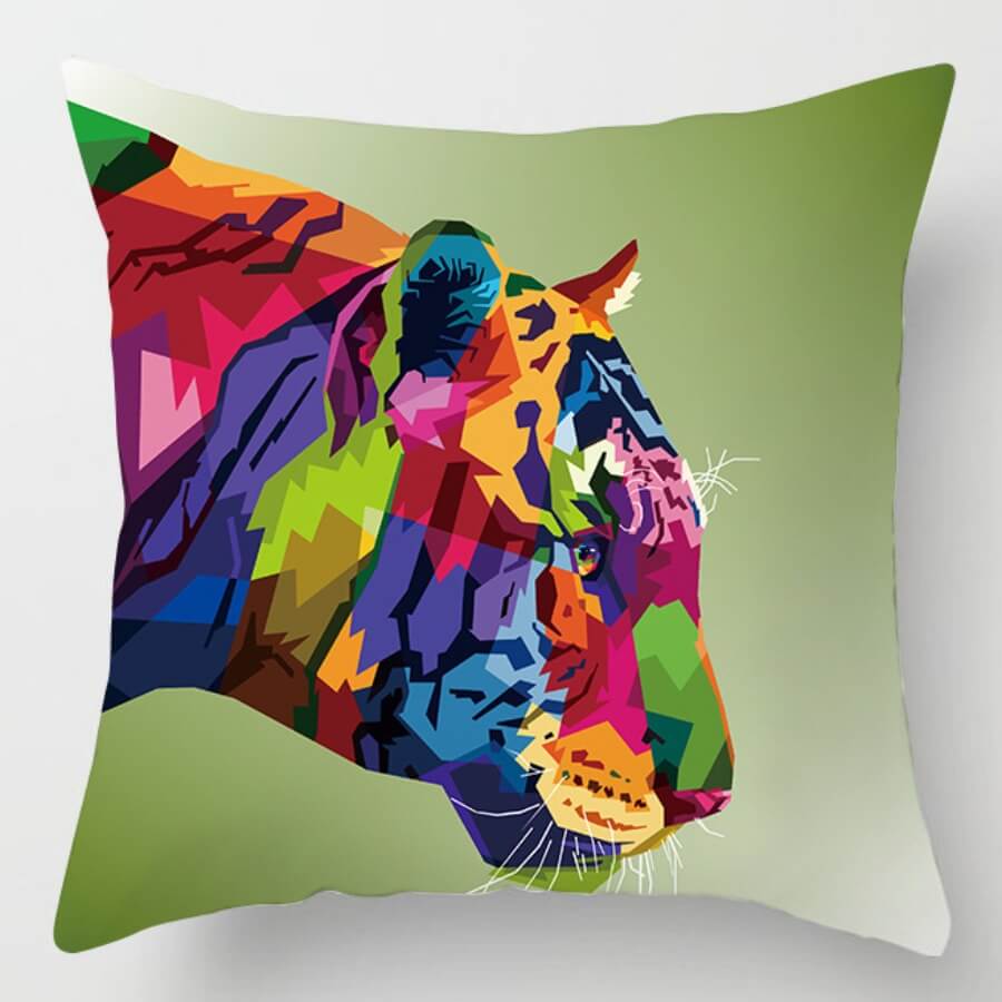 lovely Trendy Cartoon Print Multicolor Decorative Pillow Case