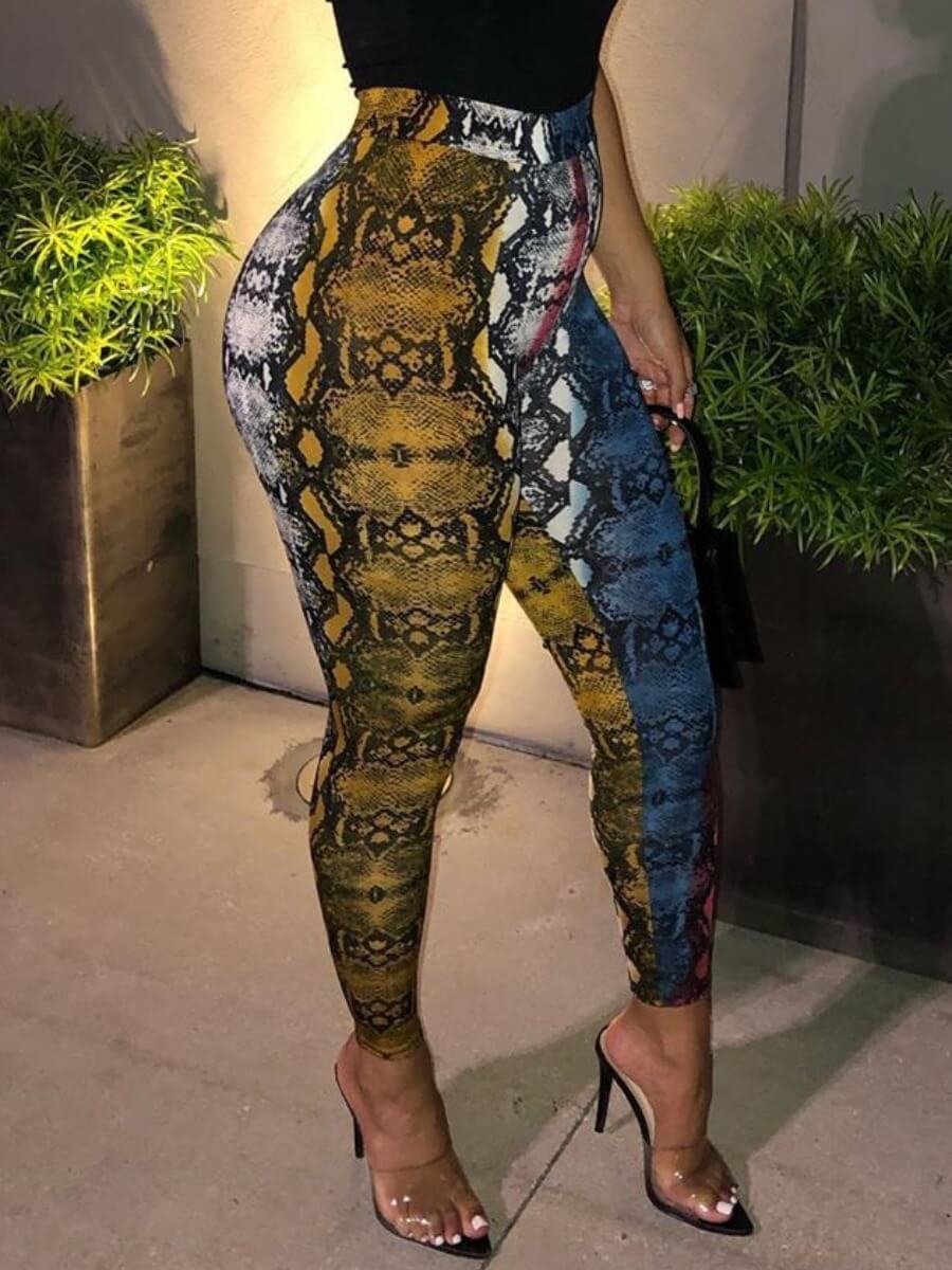 

LW Street Snakeskin Print Red Pants