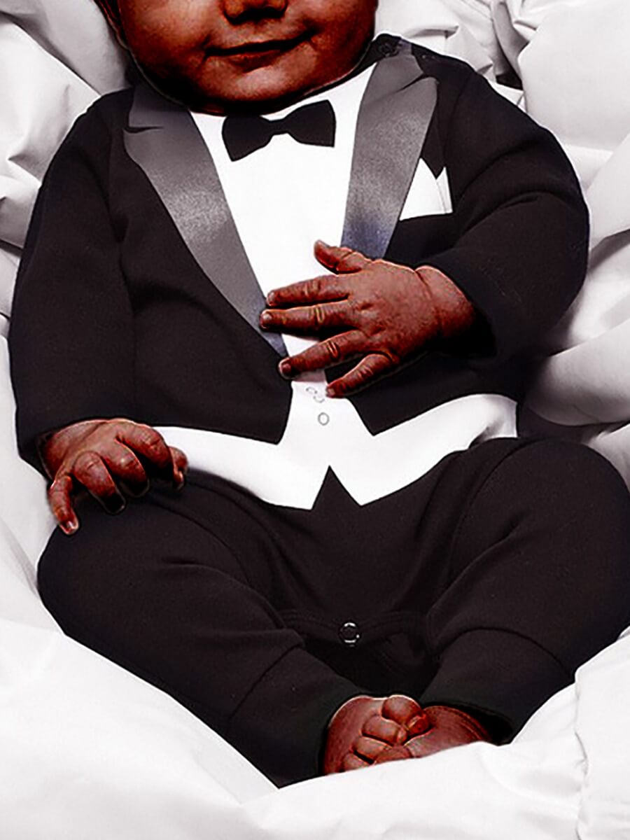

Lovely Trendy Patchwork Black Boy One-piece Jumpsuit
