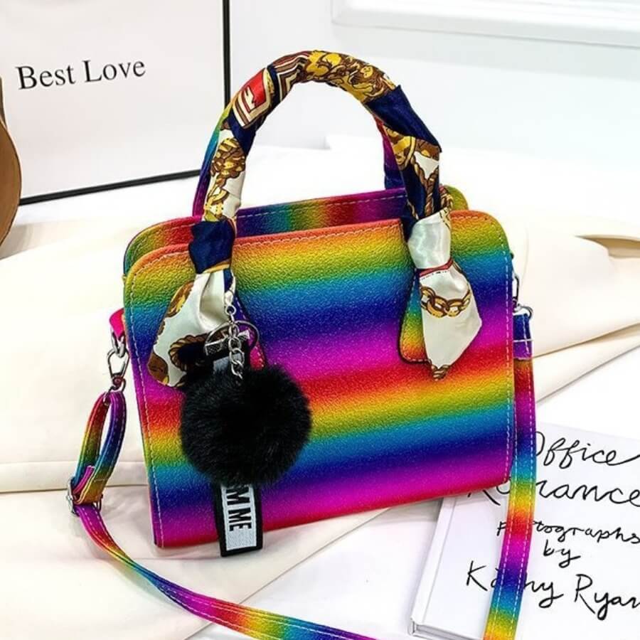 Lovelywholesale coupon: LW Trendy Rainbow Print Multicolor Crossbody Bag