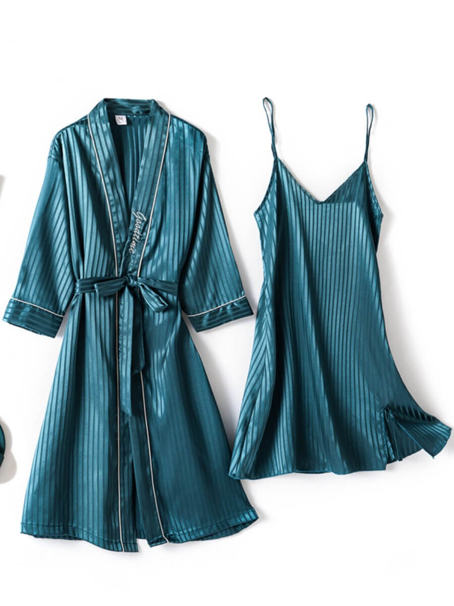 

Lovely Cosy Striped Loose Blue Sleepwear