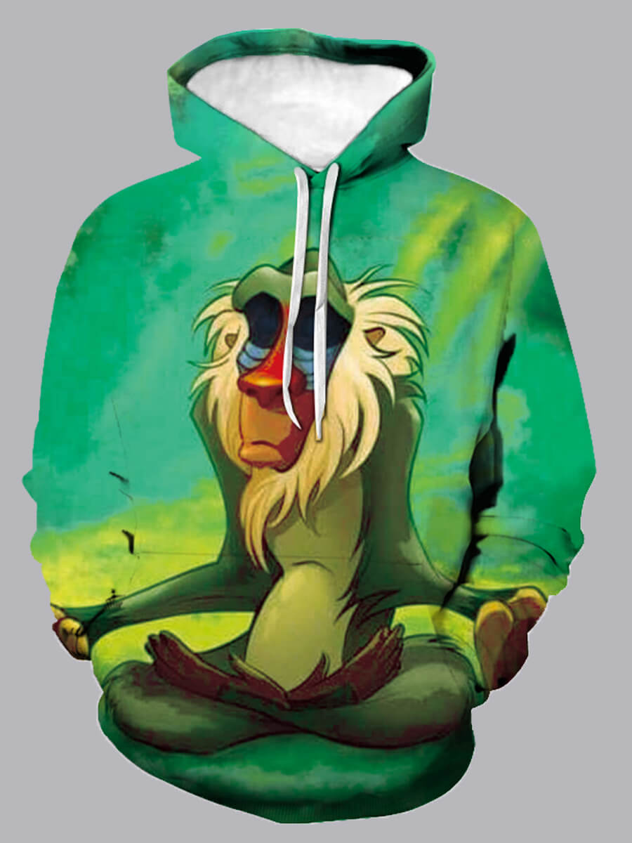 

Lovely Men Casual Hooded Collar Cartoon Print Multicolor Hoodie, Multi