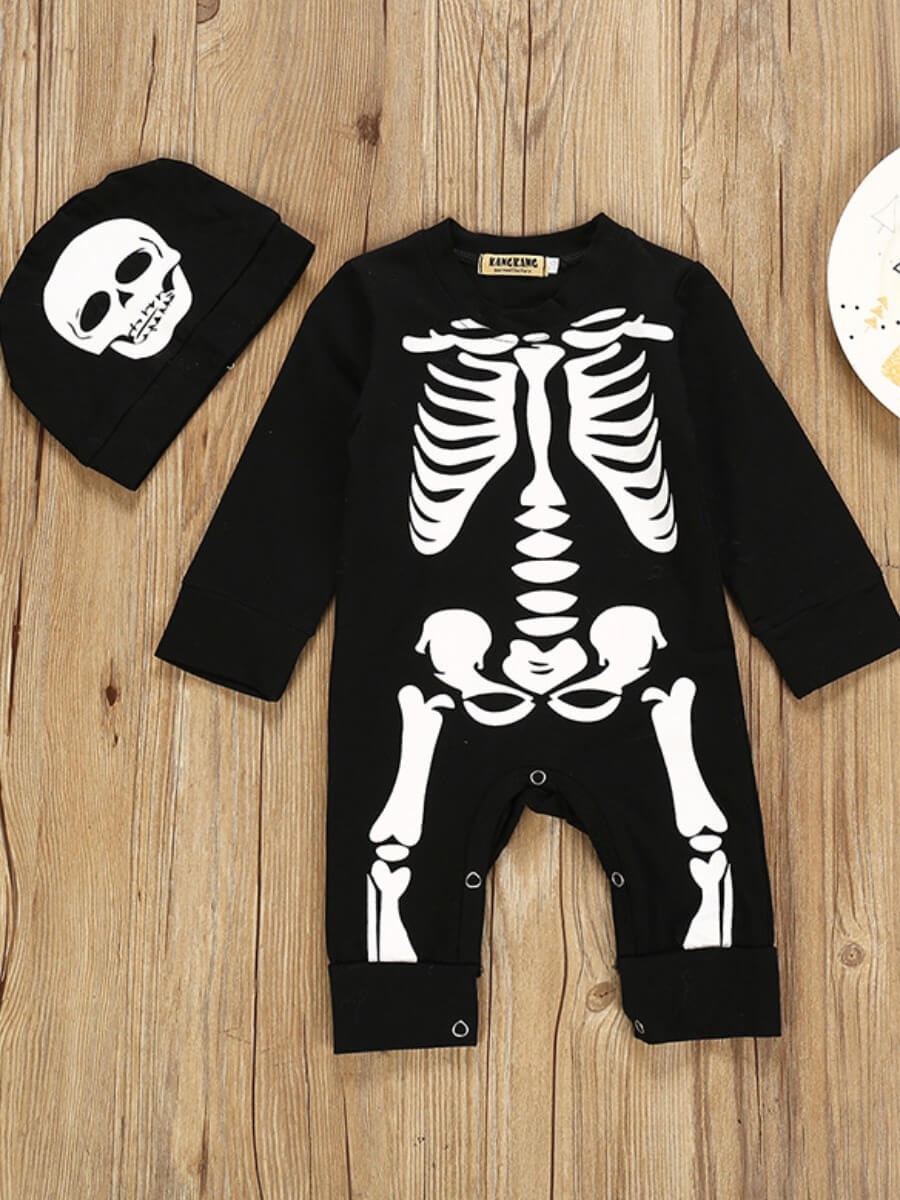 

Lovely Leisure O Neck Print Black Boy One-piece Jumpsuit