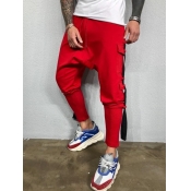 lovely Trendy Pocket Patched Red Men Pants