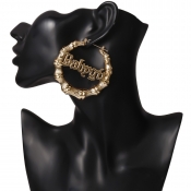LW Trendy Letter Gold Earring